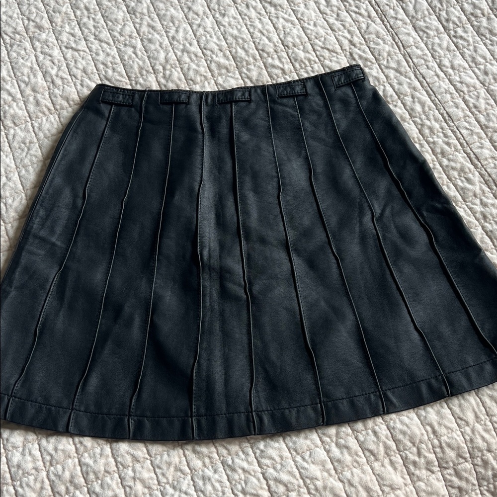 Free People Black faux leather mini skirt - Picture 5 of 5